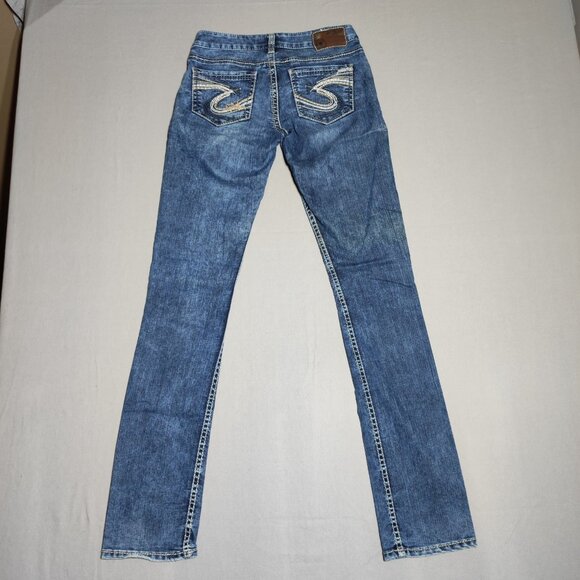 Silver Jeans Berkley women's sz W26/L34 washed blue colour skinny straight leg - Picture 3 of 13